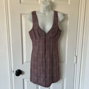 Forever 21 Burgundy Plaid Mini Dress